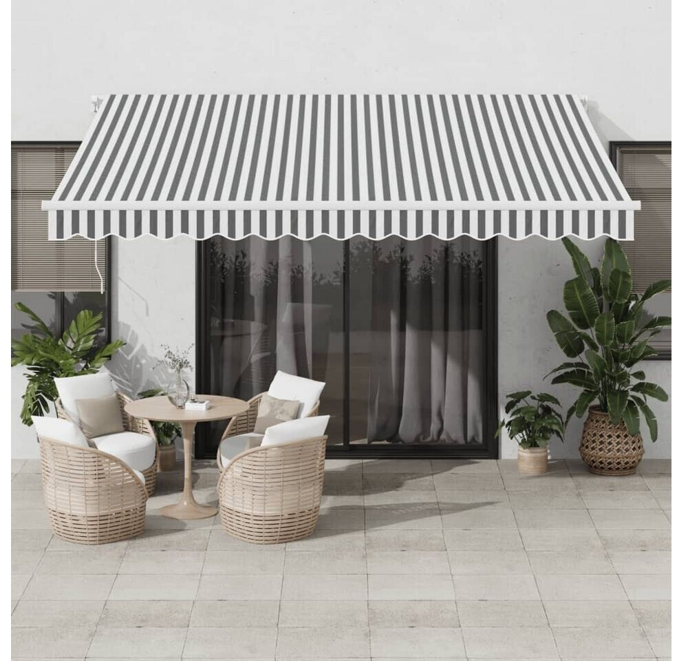 vidaXL Automatic Awning with LED Anthracite & White with Wind Sensor (3215785)
