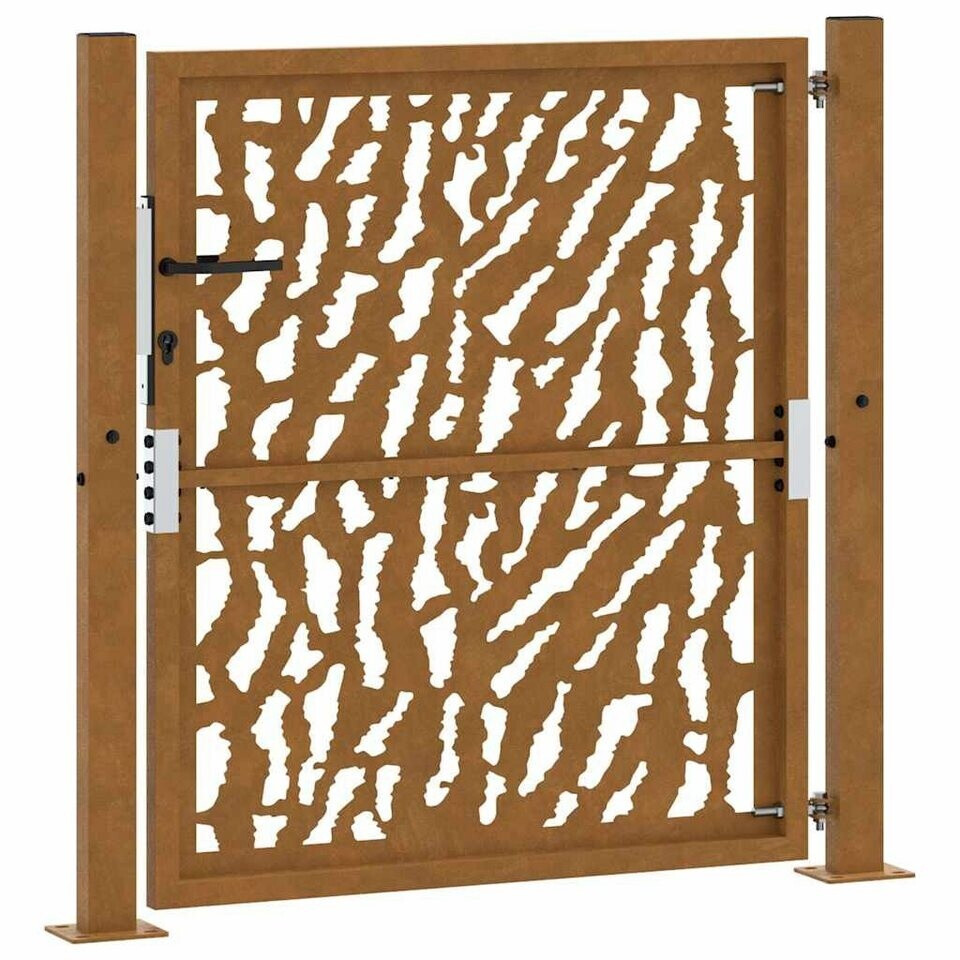 vidaXL vidaXL Cancello da Giardino Acciaio Corten Design a Traccia (4100984) - side view