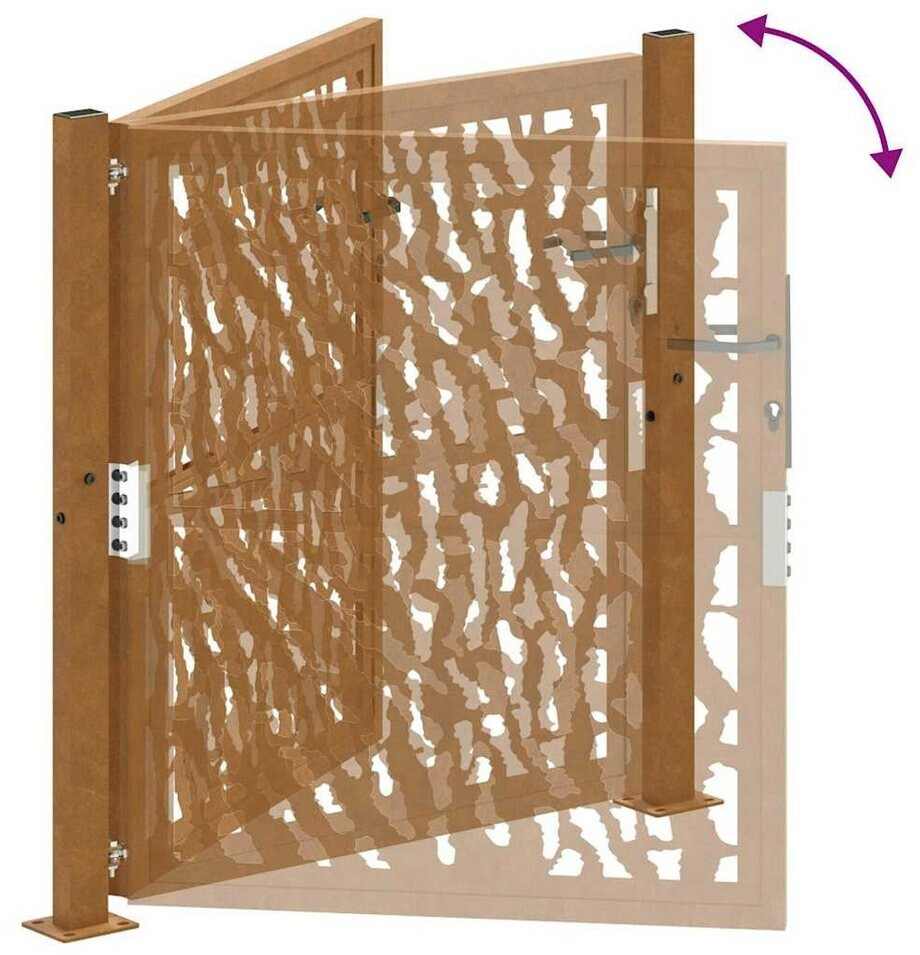 vidaXL vidaXL Cancello da Giardino Acciaio Corten Design a Traccia (4100984) - view 7