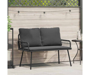 vidaXL Banc de Jardin Poly Rotin Noir (4108261)