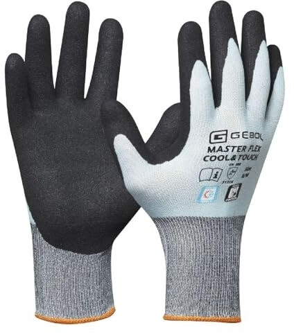 GEBOL Master Flex Cool&Touch cooling work gloves ice blue for women touchscreen compatible (709543_T)