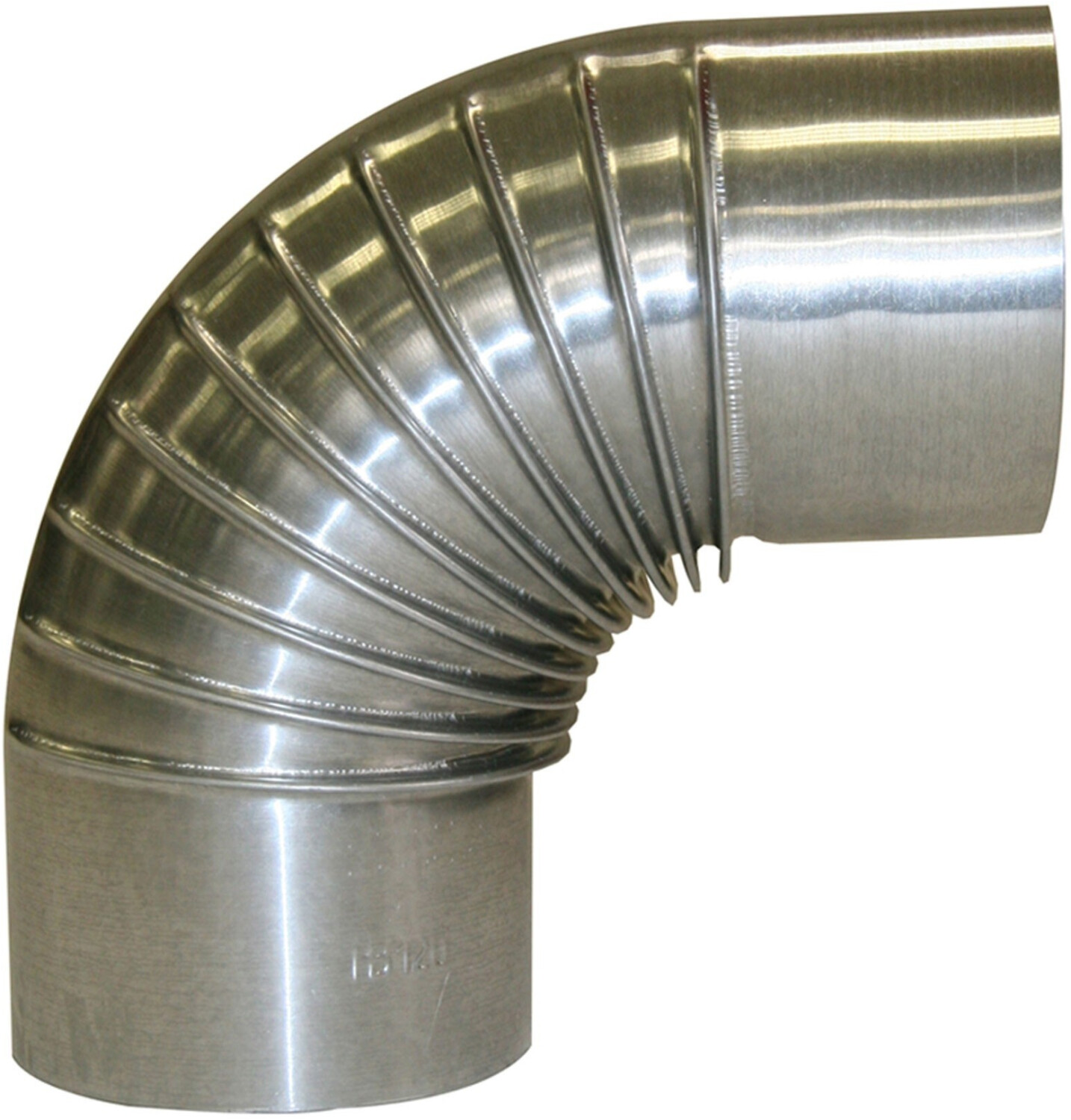 Bertrams Stove pipe bend 90° Ø120 mm fire-aluminized silver-gray without cleaning opening (1901207)