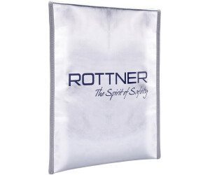 Rottner Fireproof Document Pouch A4 Silver with Zipper and Velcro Closure (T06216)