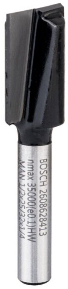 Bosch Nutfräser 1/4 Zoll, D1 12,7 mm, L 19,6 mm, G 51 mm (2608628413)