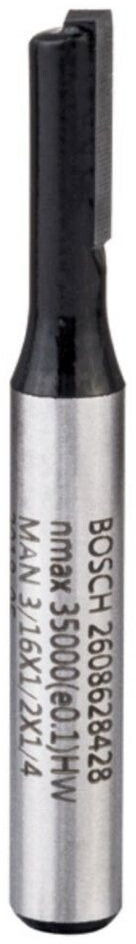Bosch Straight Router Bit 1/4 Inch, Ø 4.8 mm, L 12.4 mm, G 51 mm (2608628428)