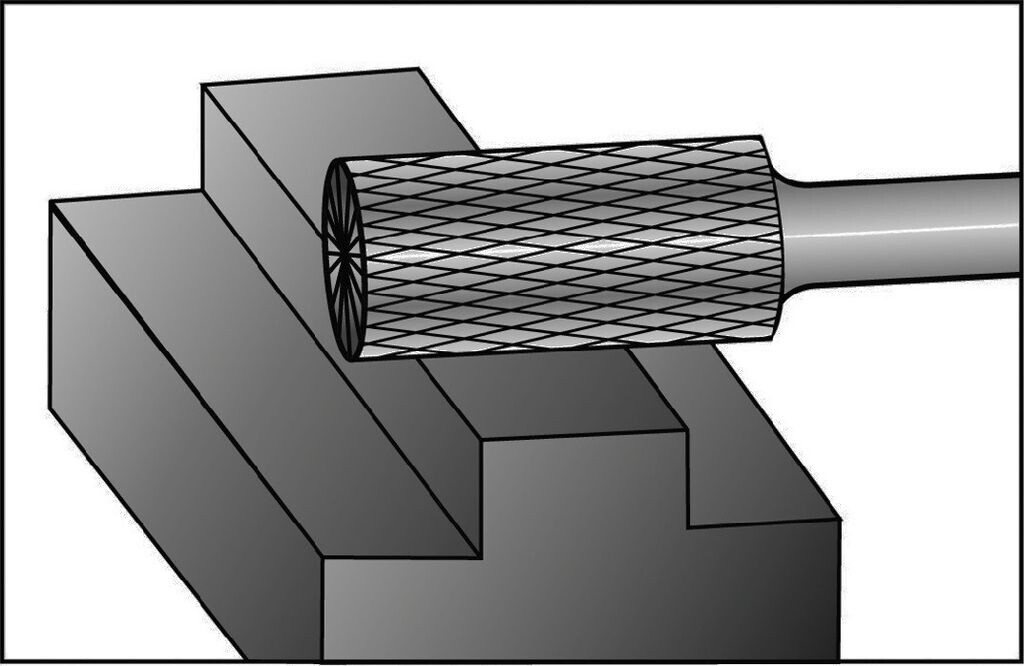 RUKO Hartmetall-Frässtift Zylinder Form A ZYAS mit Stirnverzahnung Ø 6 mm (116015)