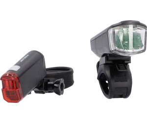 Fischer Set di luci a LED per bicicletta batteriebetrieben Nero (50760)