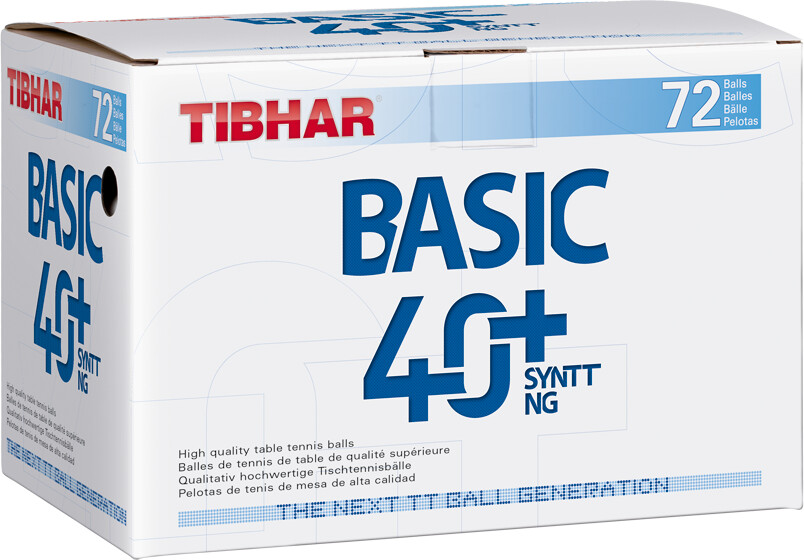 Tibhar Table Tennis Ball Basic 40+ SYNTT NG 72-pack white (10907)