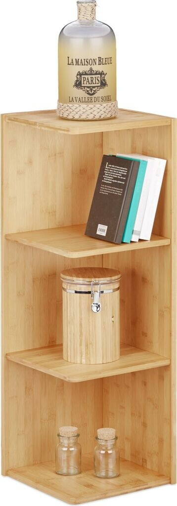Relaxdays Eckregal Bambus 3 Ablagen (10020280)