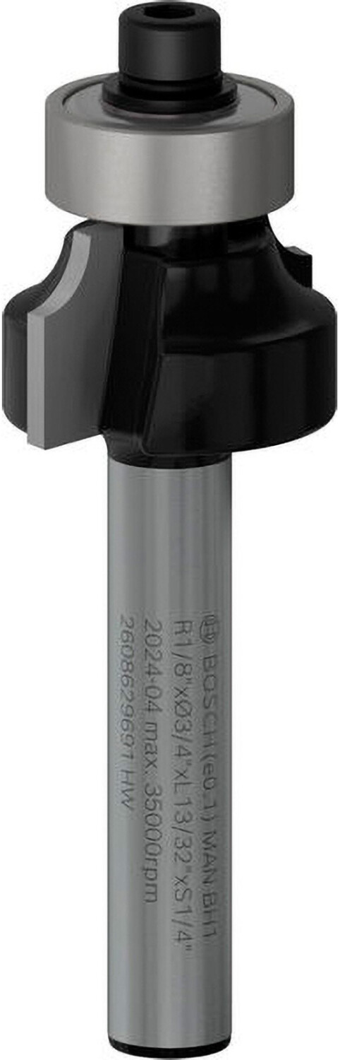 Bosch PRO Abrundfräser R 1/8 Schaft 1/4 für Weichholz und Hartholz Ø 19 mm (2608629691)