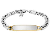 S.Oliver Bracciale Identificativo Da Uomo In Acciaio Inox E Pelle Nera - Lunghezza Regolabile 20-21.5 Cm - Personalizzabile Con Incisione