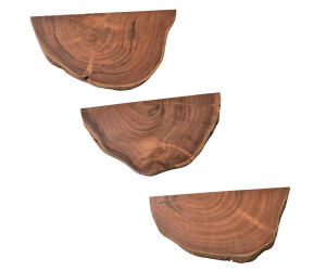 Wohnling Wandregal 3er Set Akazie Massivholz braun (000850068701)