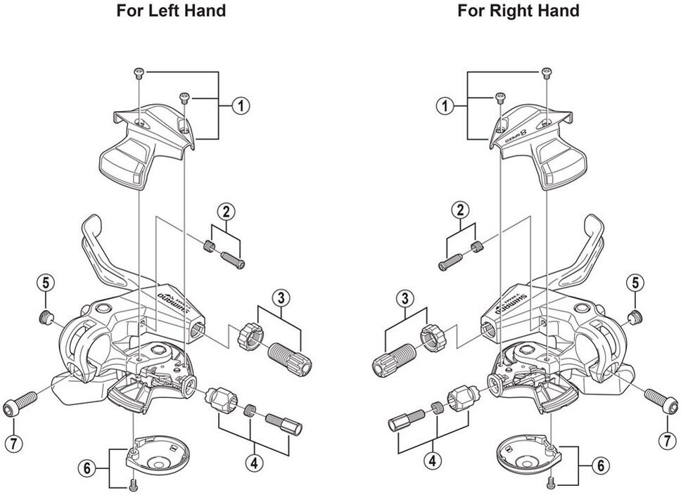 Shimano Altus ST-M310 Palanca de cambio/freno 2 dedos 3 velocidades izquierda negro 1800mm (E-STM3102LSBLT)