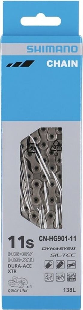 Shimano CN-HG901 Cadena de Bicicleta 11 Velocidades Quick Link 138 Eslabones (ICNHG90111138Q)