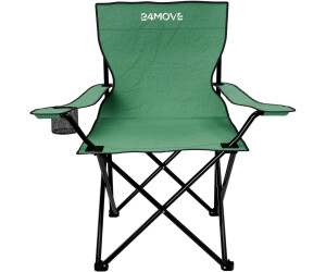 Tronitechnik Camping Chair Folding Chair, green, with drink holder and carry bag, foldable