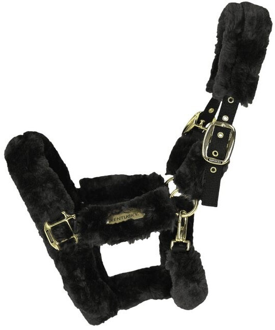 Kentucky Horsewear Lammfell Transport Halfter schwarz Cob (42502-01-COB)