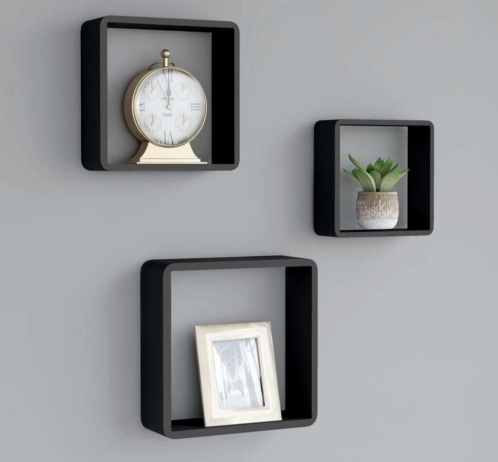 vidaXL Würfelregale 3 Stk. Schwarz MDF (323953)
