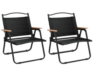 vidaXL Camping Chairs 2 pcs Oxford Fabric Black (319482)