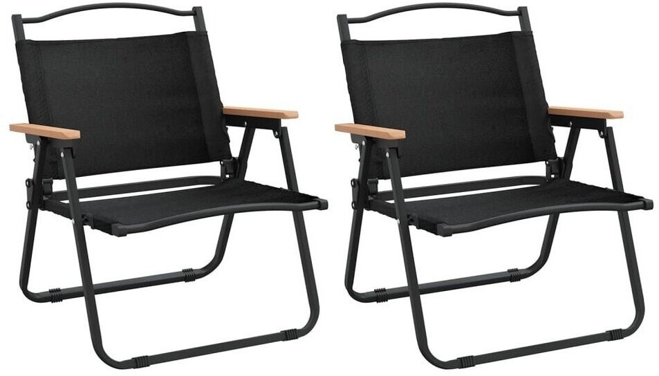 vidaXL Camping Chairs 2 pcs Oxford Fabric Black (319482)