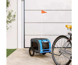 vidaXL Pet Bike Trailer Blue and Grey Oxford Fabric and Iron (93827)