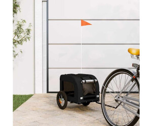 vidaXL Pet Bike Trailer Black Oxford Fabric and Iron (93828)