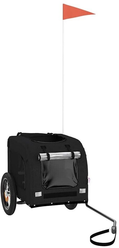 vidaXL Pet Bike Trailer Black Oxford Fabric and Iron (93828)