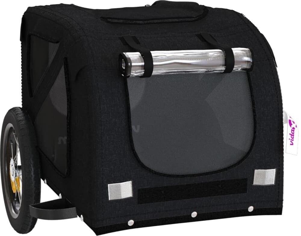 vidaXL Pet Bike Trailer Black Oxford Fabric and Iron (93870)
