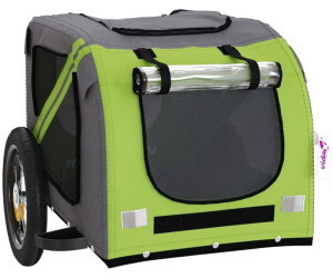 vidaXL Pet Bike Trailer Green and Grey Oxford Fabric and Iron (93871)