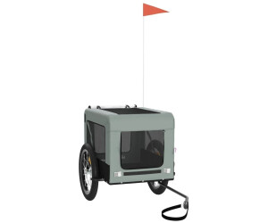 vidaXL Dog Bike Trailer Grey and Black Oxford Fabric & Iron (93916)
