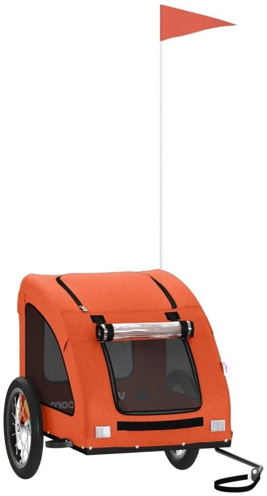 vidaXL Pet Bike Trailer Orange Oxford Fabric and Iron (93956)