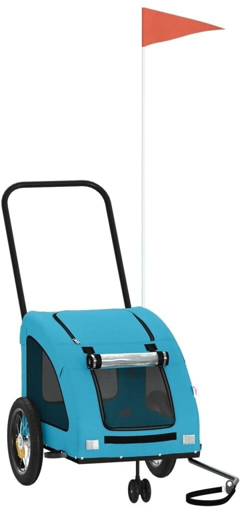vidaXL Remorque de vélo pour animaux de compagnie bleu Oxford et Fer (93974)