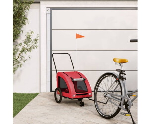 vidaXL Pet Bike Trailer Red Oxford Fabric and Iron (93978)