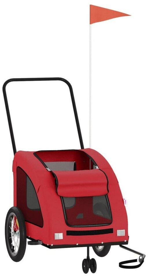 vidaXL Pet Bike Trailer Red Oxford Fabric and Iron (93978)