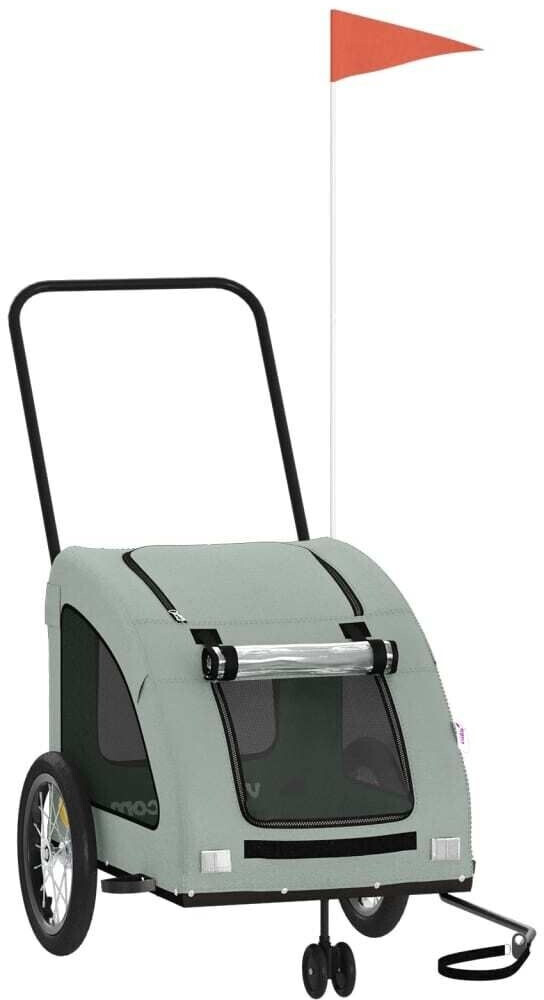 vidaXL Pet Bike Trailer Grey Oxford Fabric and Iron (93979)