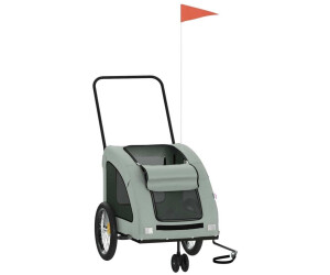 vidaXL Pet Bike Trailer Grey Oxford Fabric and Iron (93986)