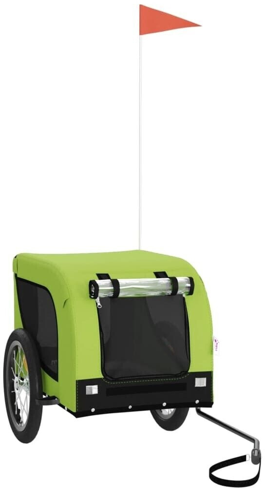 vidaXL Pet Bike Trailer Green and Black Oxford Fabric and Iron (94004)