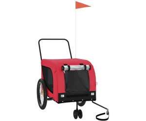 vidaXL Dog Bike Trailer Red and Black Oxford Fabric and Iron (94027)