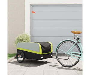 vidaXL Bike Trailer Black and Green 45 kg Iron (94053)