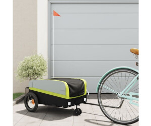 vidaXL Bike Trailer Black and Green 30 kg Iron (94060)