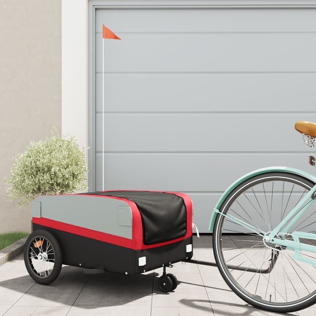 vidaXL Bike Trailer Black and Red 45 kg Iron (94069)