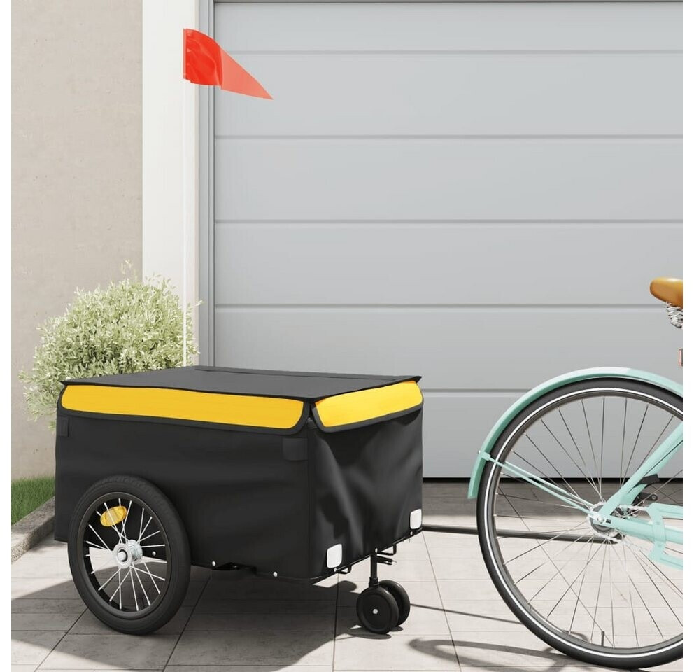 vidaXL Bike Trailer Black and Yellow 45 kg Iron (94106)