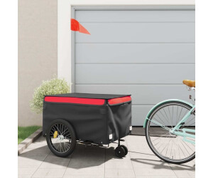 vidaXL Bike Trailer Black and Red Iron (94111)