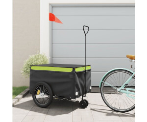 vidaXL Bike Trailer Black and Green Iron (94116)