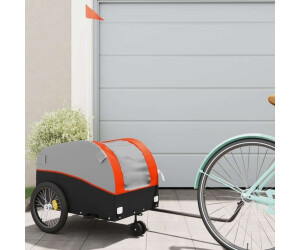 vidaXL Bike Trailer Black and Orange 30 kg Iron (94138)