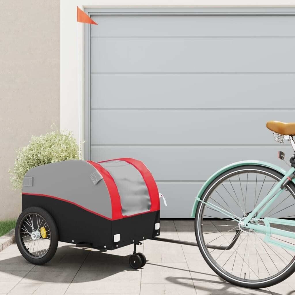 vidaXL Bike Trailer Black and Red 45 kg Iron (94146)