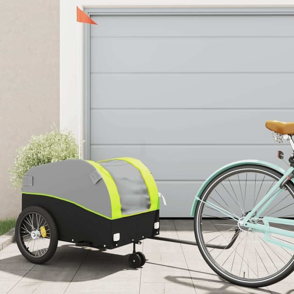 vidaXL Bike Trailer Black and Green 45 kg Iron (94151)