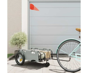 vidaXL Rimorchio da Bici Grigio Oxford e Ferro