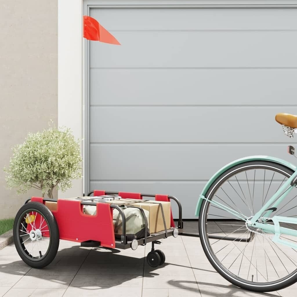 vidaXL Bike Trailer Red Oxford Fabric and Iron (94188)