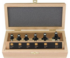 FISCH Round-over router bit set 6-piece carbide shaft-Ø 8 mm (973CT06A03)