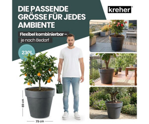Kreher Pflanztopf XXL grau XXL- 79 cm / 58 cm ab 74.99  | Vergleiche 2  Angebote auf idealo.de